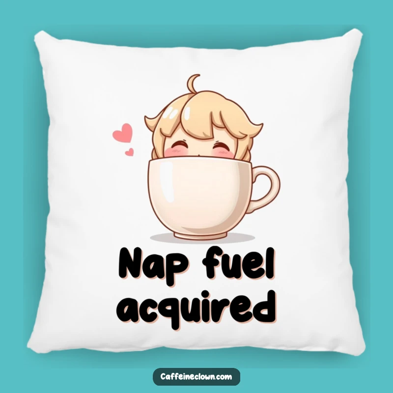 Funny Blushing Character Oversized Coffee Pillow - Cozy and Hilarious Accent