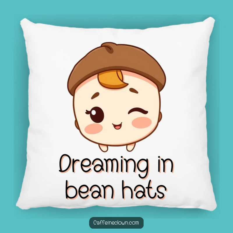 Funny Coffee Bean Hat Pillow: Cozy Up with Witty Coffee Comfort