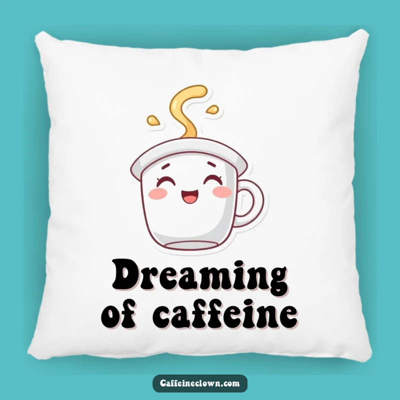 Funny Coffee Mug Hat Pillow: Cozy Comfort with Joyful Steam Accent