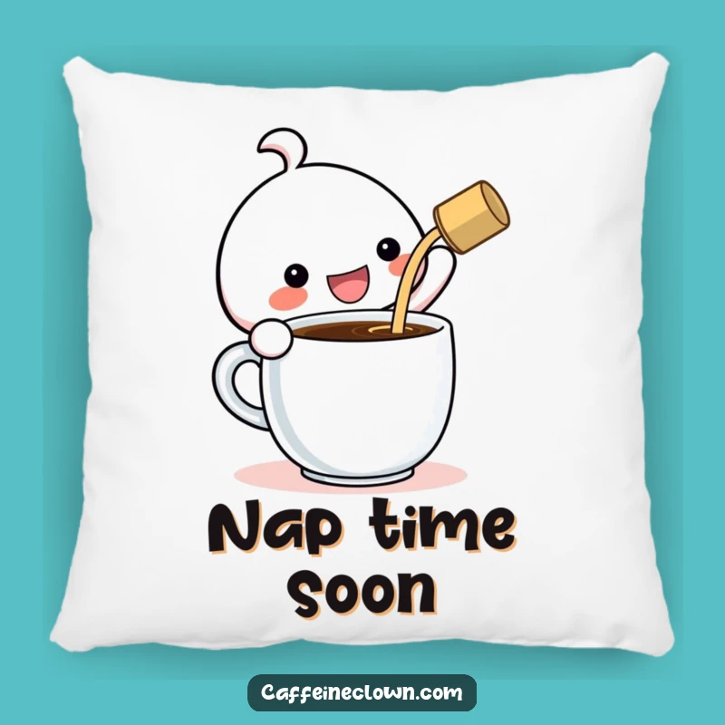 Funny Kawaii Coffee Pillow: Gigantic Cup Pour, Cozy & Comical Gift!