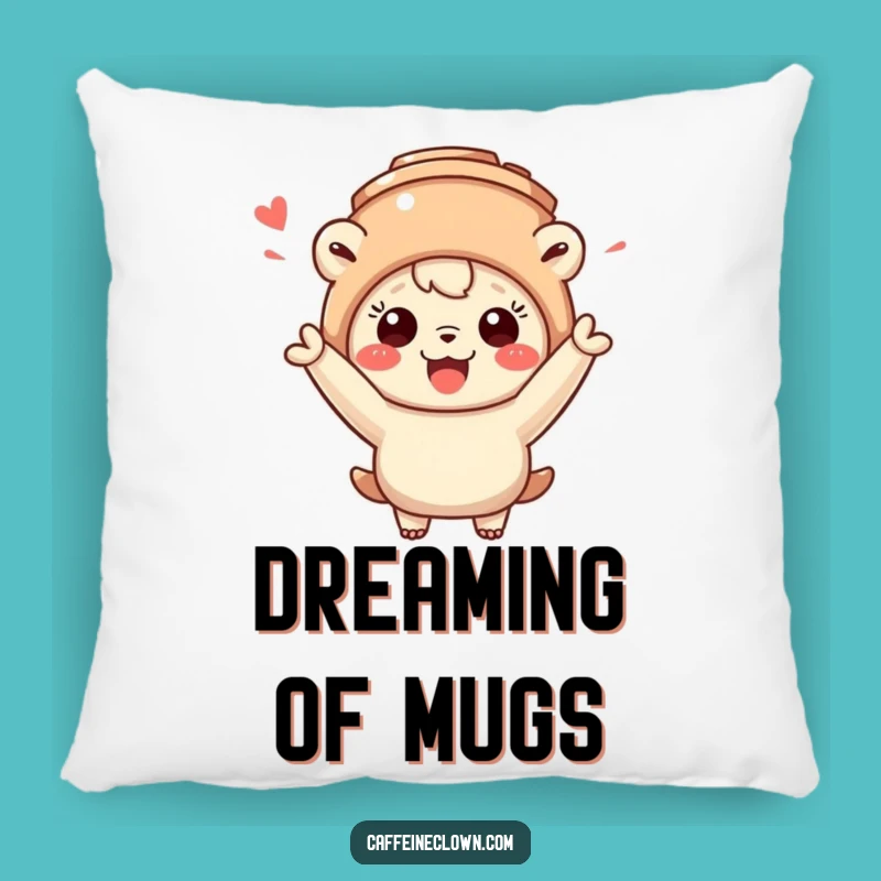 Funny Mug Hat Creature Pillow: Cozy Up with Coffee Enthusiasm - Perfect Gift!