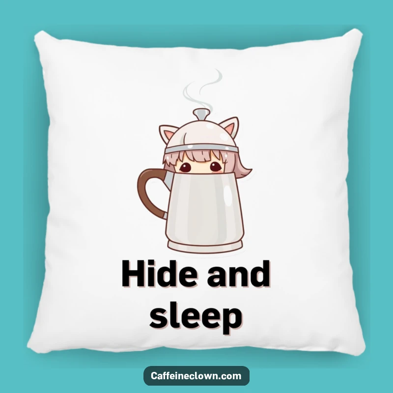 Funny Peek-a-Brew Coffee Pot Pillow - Cozy Gift for Coffee Lovers