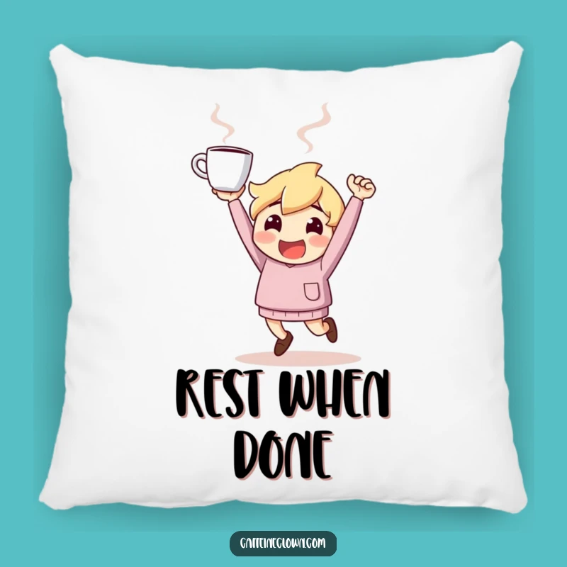 Funny Pillow: Bouncing Coffee Character - Cozy Comfort & Comedy!