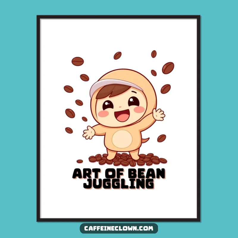 Funny Coffee Bean Juggling Digital Art: Instant Smile Injector