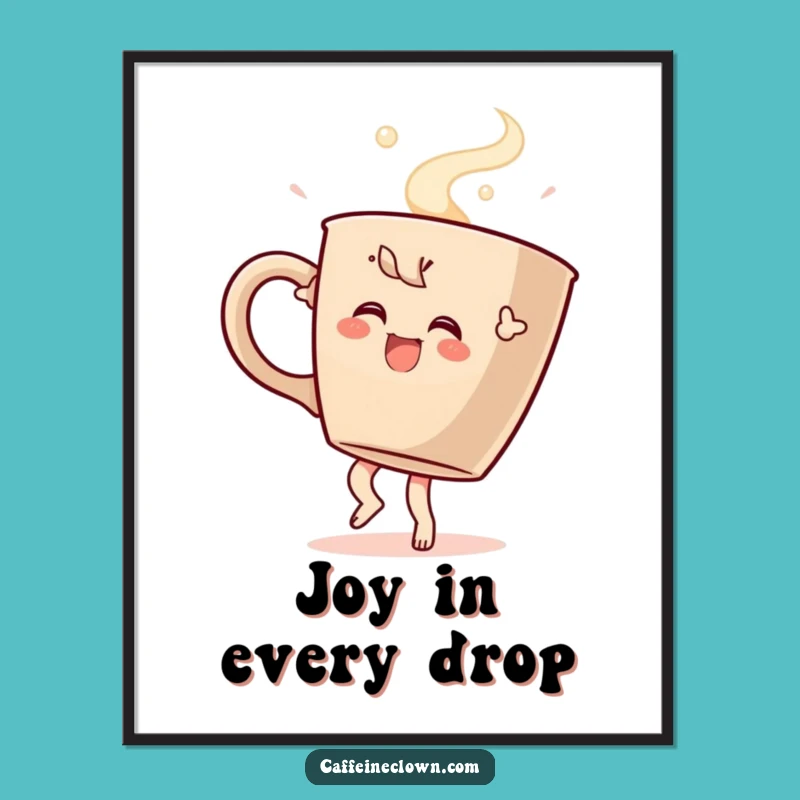 Funny Coffee Dance Digital Art Print: Instant Joy for Your Walls!
