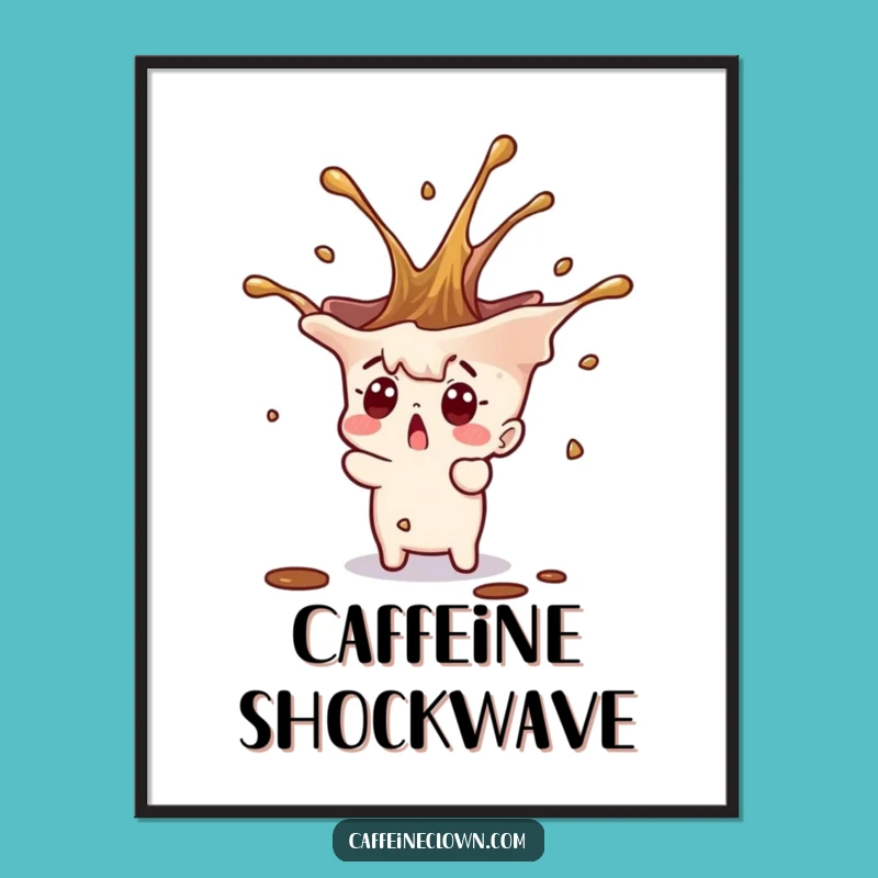 Funny Coffee Splash Surprise Digital Art: Shocking Decor Gift