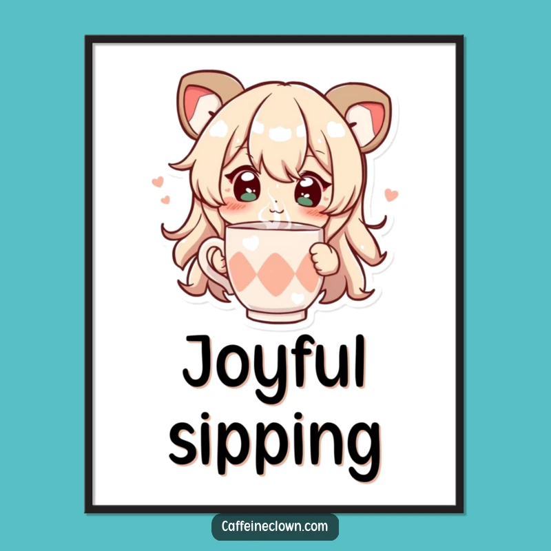 Funny Sparkling Sip Digital Art: Instant Joyful Decor