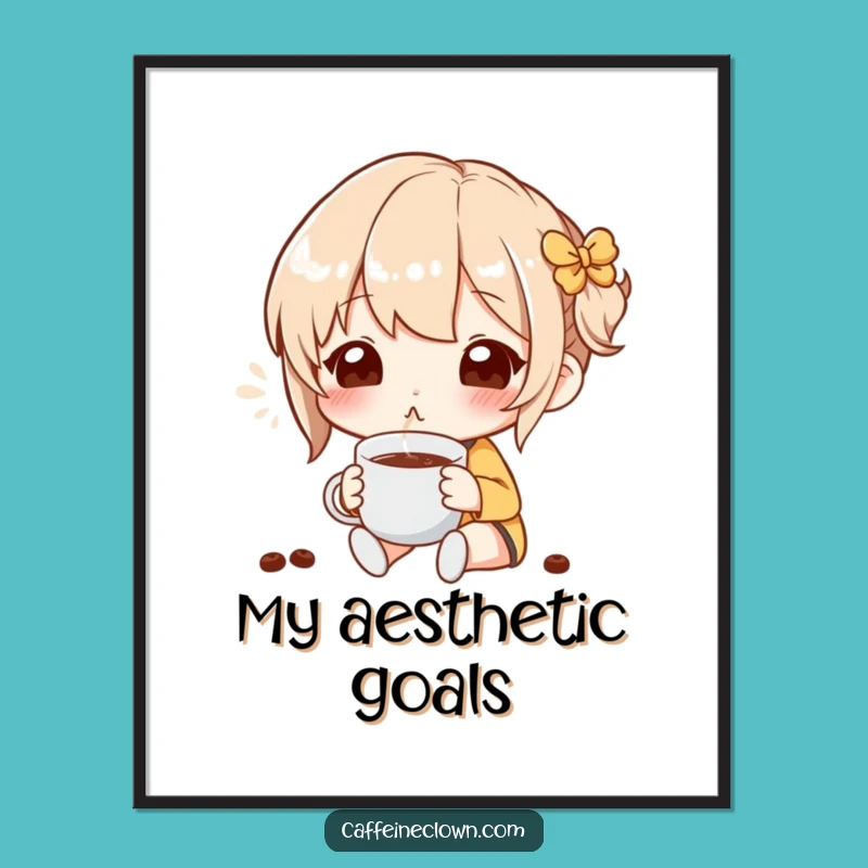 Funny Blissful Coffee Aroma Digital Art - Instant Download Gift for Coffee Lovers