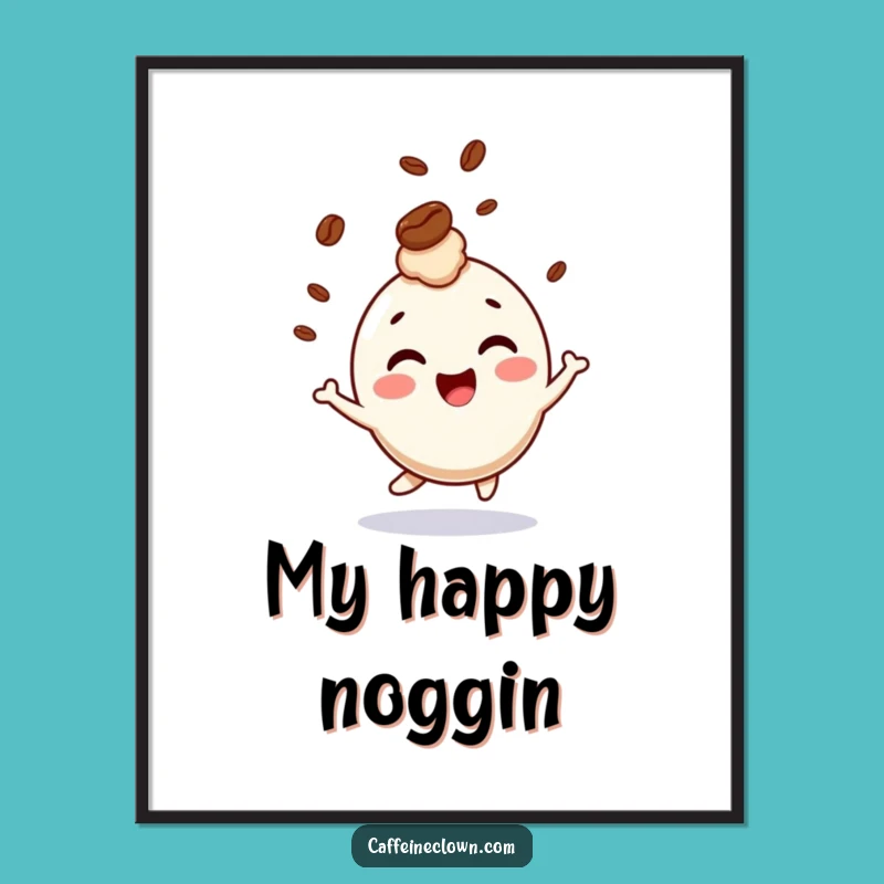 Funny Giggling Character Coffee Bean Digital Art - Instant Joyful Decor and Gift