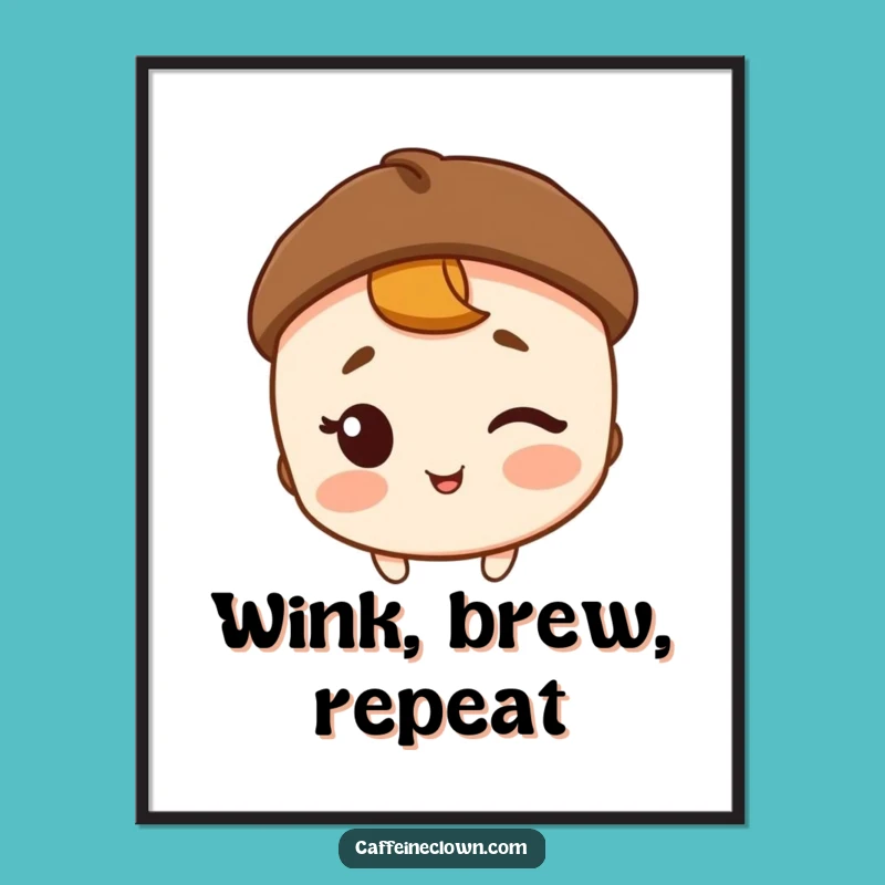 Funny Coffee Bean Hat Digital Art: Instant Witty Coffee Decor