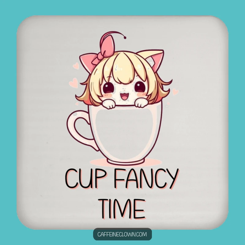Funny Adorable Coffee Cup Coaster Set: Protect Surfaces with Art