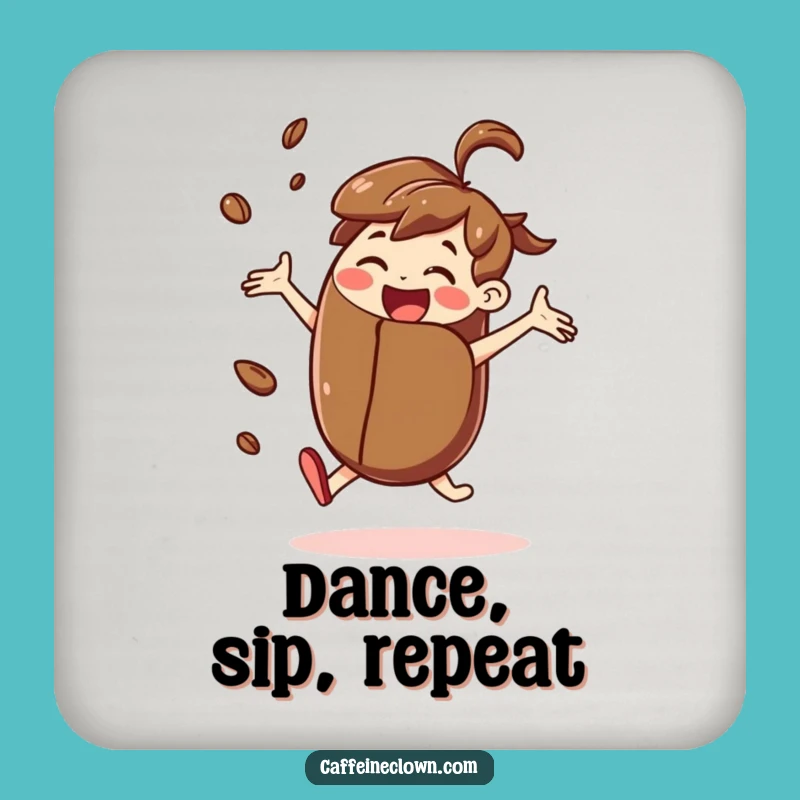 Funny Dancing Coffee Bean Coaster Set: Protect Surfaces with Style