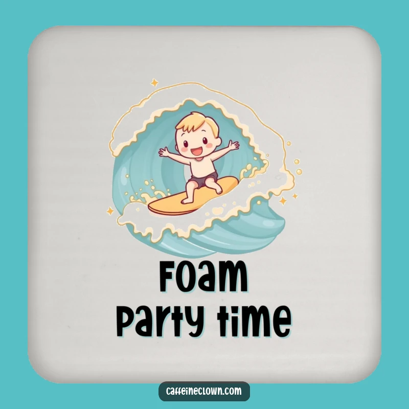 Funny Latte Foam Surfer Coasters: Protect Surfaces with Fun