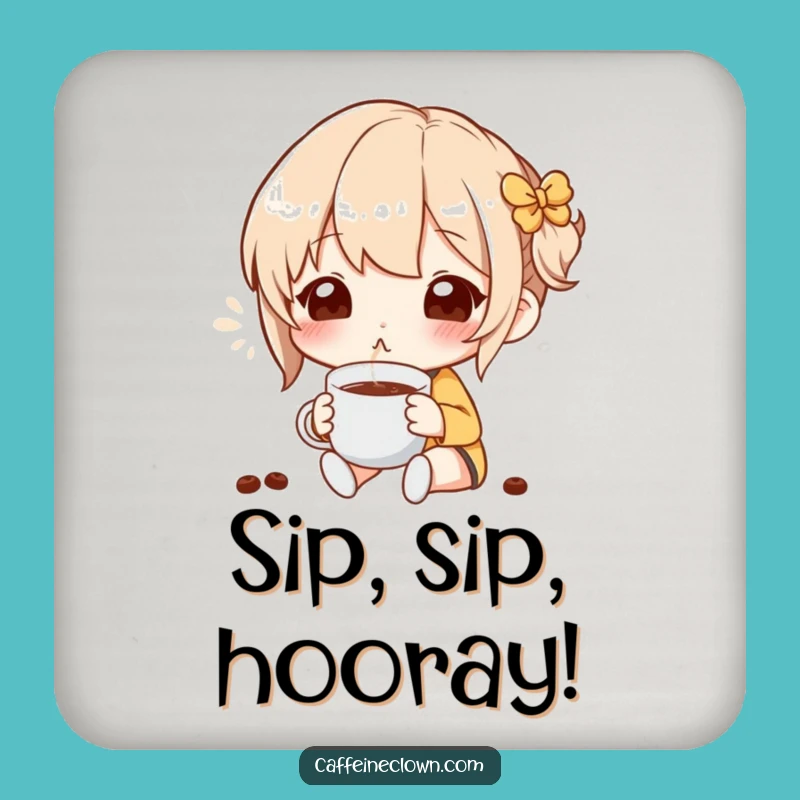 Funny Blissful Coffee Aroma Coaster - Unique Gift for Coffee Table Decor