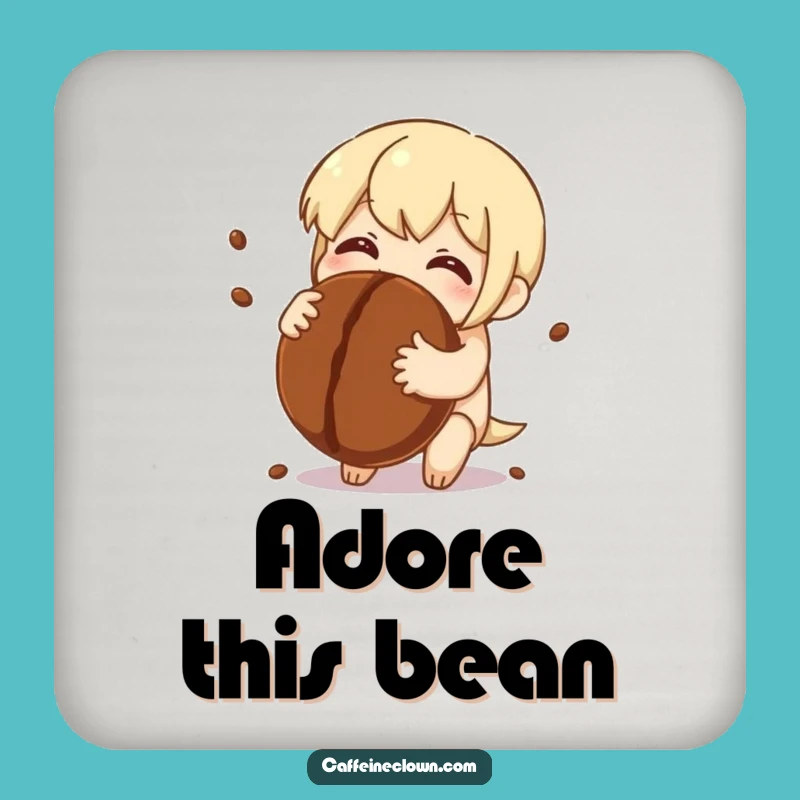 Funny Coaster: Coffee Bean Hug Character - Protect Surfaces Humourously!