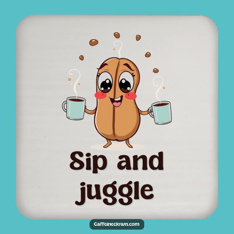 Funny Coffee Bean Coaster: Hyperactive Juggling Drink Protector Gift