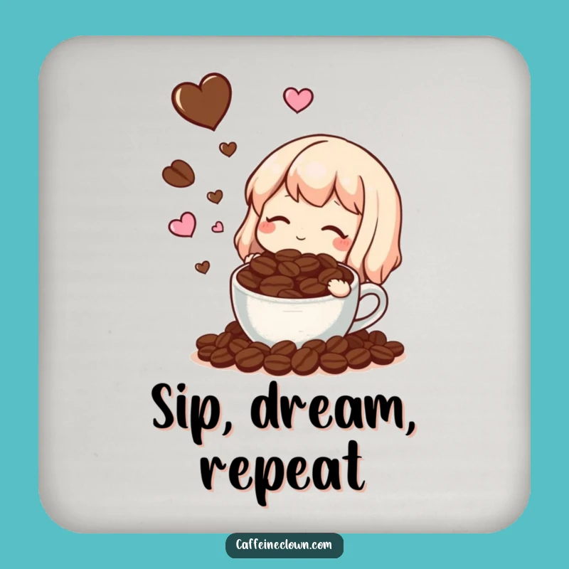 Funny Coffee Bean Dream Coaster: Protect Surfaces with Coffee Charm