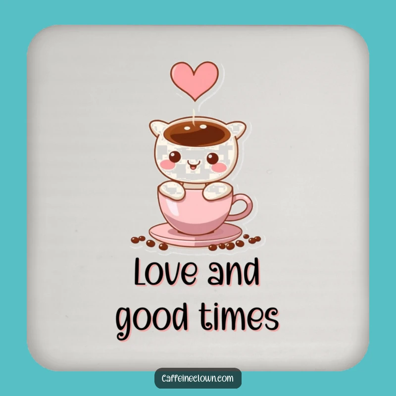 Funny Coffee Heart Steam Coaster - Romantic Gift for Coffee Tables