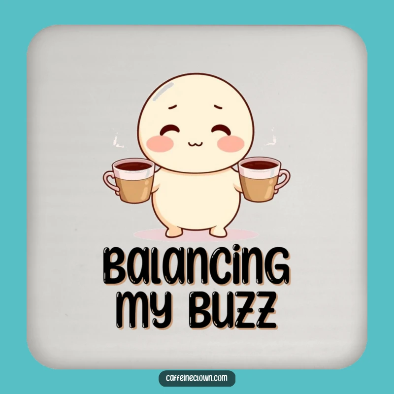 Funny Coffee Juggling Character Drink Coaster - Protect Surfaces with Hilarious Style