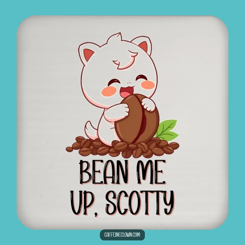 Funny Giggling Coffee Bean Coaster - Quirky Gift for Coffee Tables