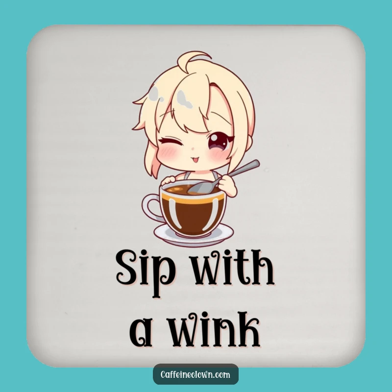Funny Winking Coaster: Protect Surfaces with a Playful Stirrer, Fun Funny Gift