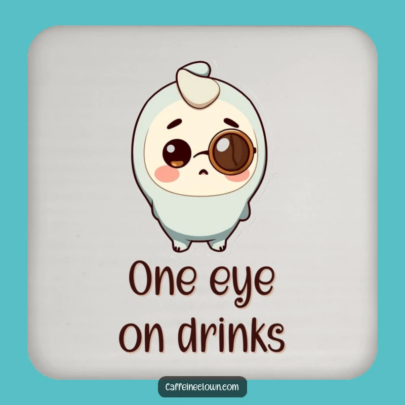 Funny Coffee Bean Monocle Coaster: Protect Surfaces with a Startle