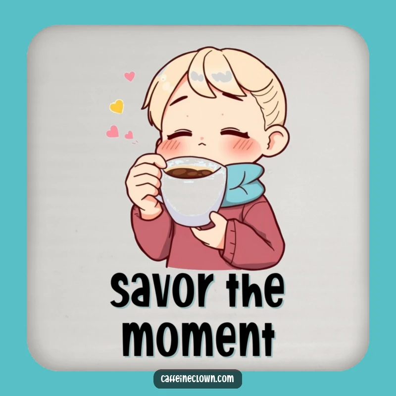 Funny Savoring Coffee Lover Coaster: Enthusiast's Blissful Sip Gift