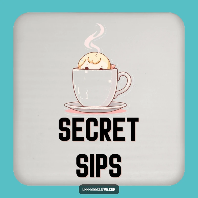 Funny Peekaboo Coffee Coaster: Curious Protection, Humorous Gift!