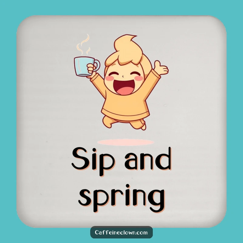 Funny Ecstatic Coffee Coaster: Protect Your Table with Energy