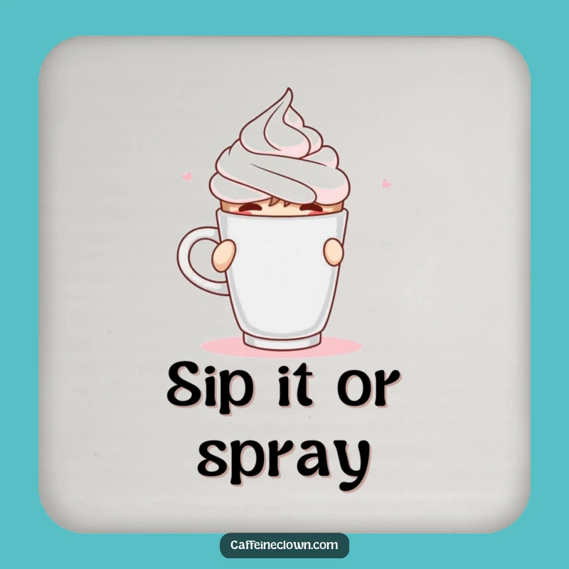 Funny Whipped Cream Coaster: Protect Surfaces with a Giggle