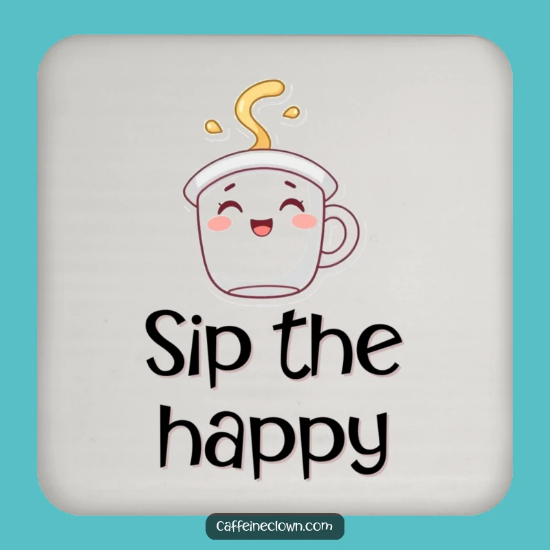 Funny Coffee Mug Hat Coaster: Protect Surfaces with Joyful Steam Art