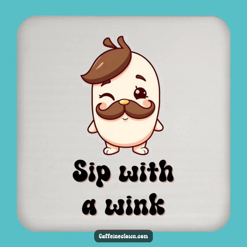 Funny Coffee Mustache Coaster: Protect Your Surfaces with Cheeky Charm!