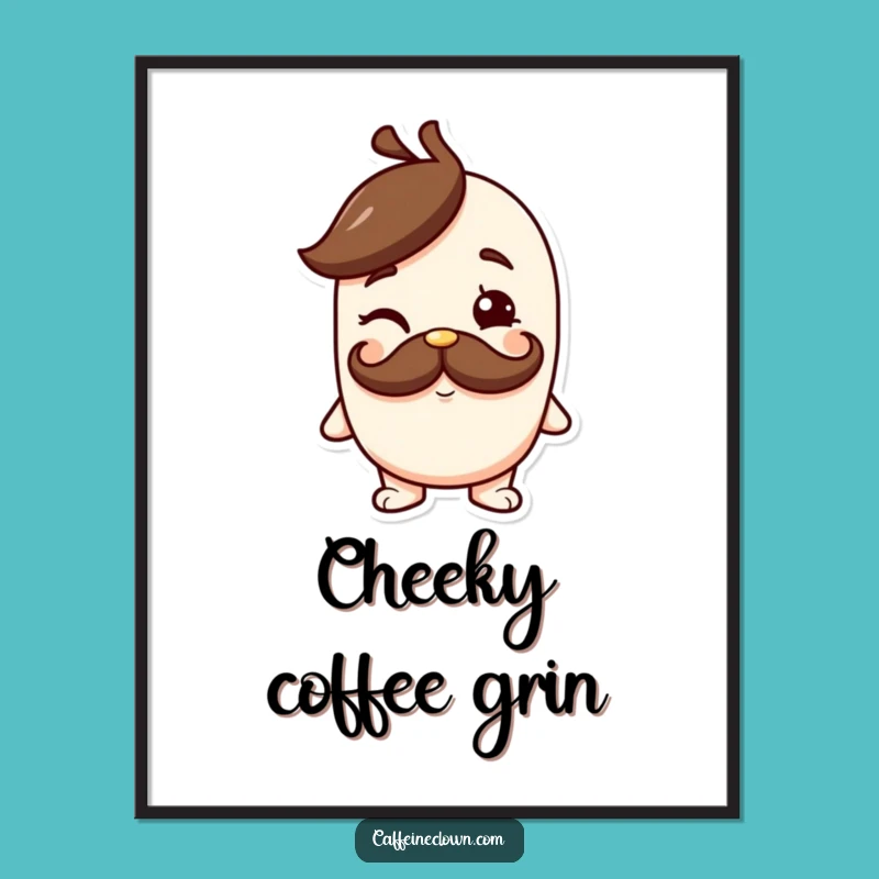 Funny Coffee Mustache Art Poster: Add a Cheeky Touch to Your Decor!