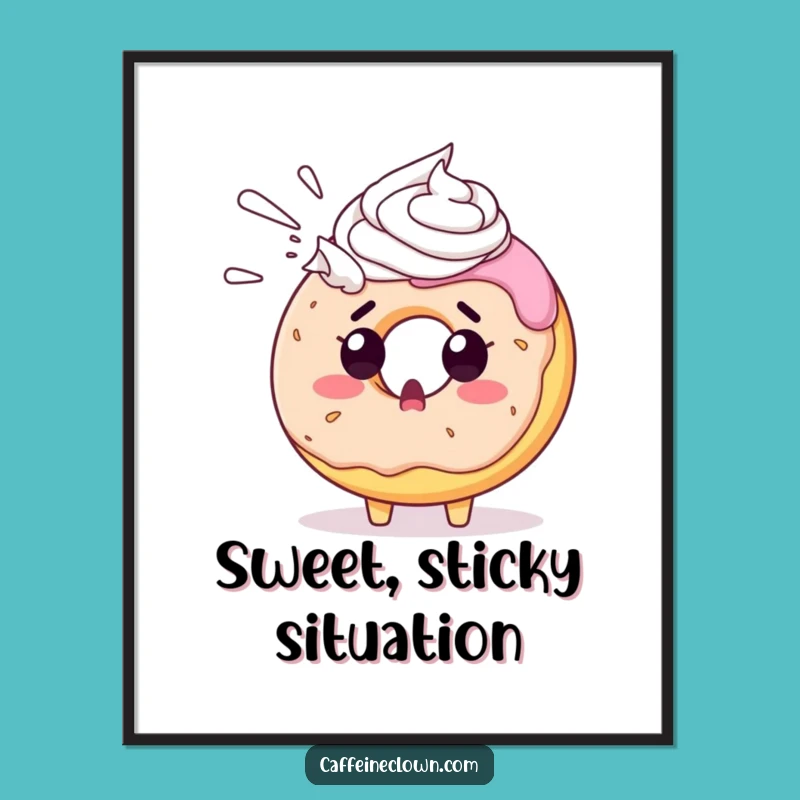 Funny Donut Whipped Cream Poster: Hilarious Wall Art, Perfect Funny Gift for Any Room