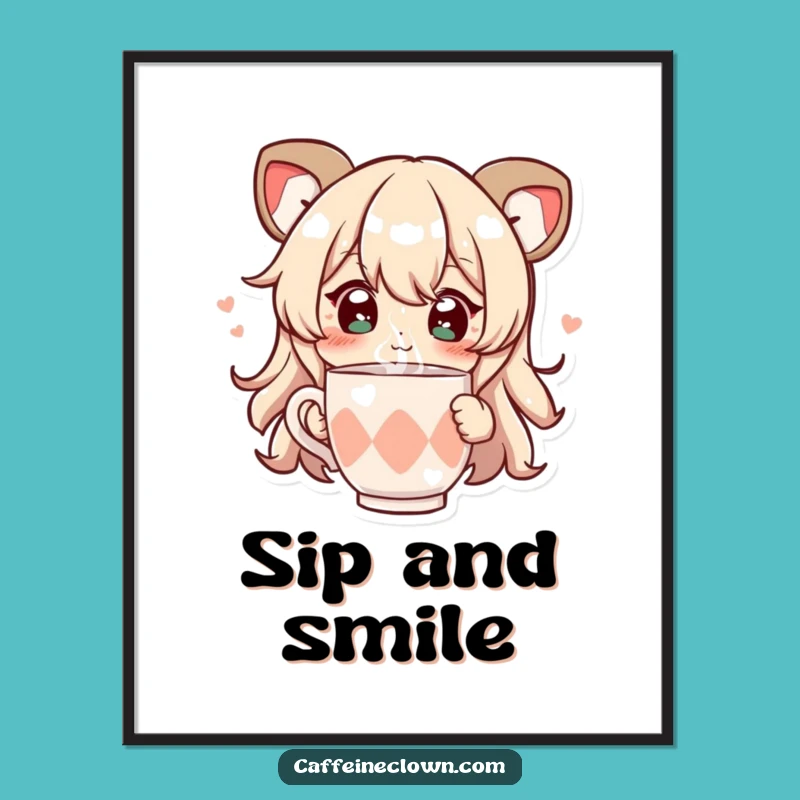 Funny Sparkling Sip Art Print: Joyful Moments for Your Walls