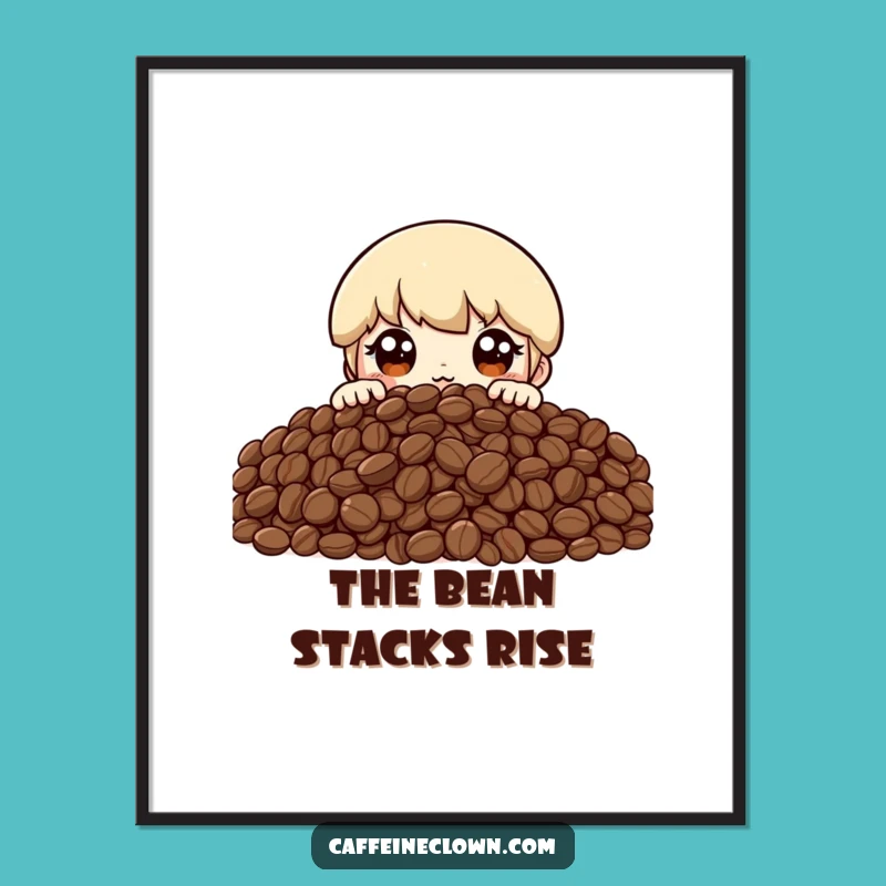 Funny Coffee Bean Peak Poster: Decorate with Your Ultimate Coffee Obsession!