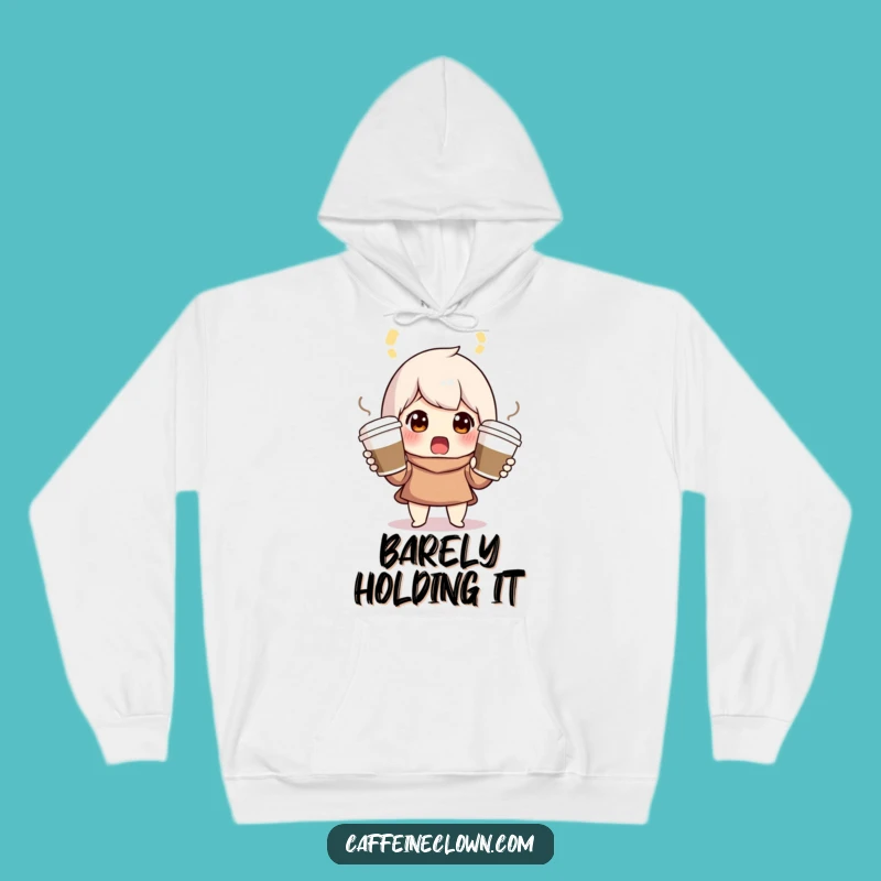 Funny Juggling Coffee Character Hoodie: Stay Cozy While Handling It All!