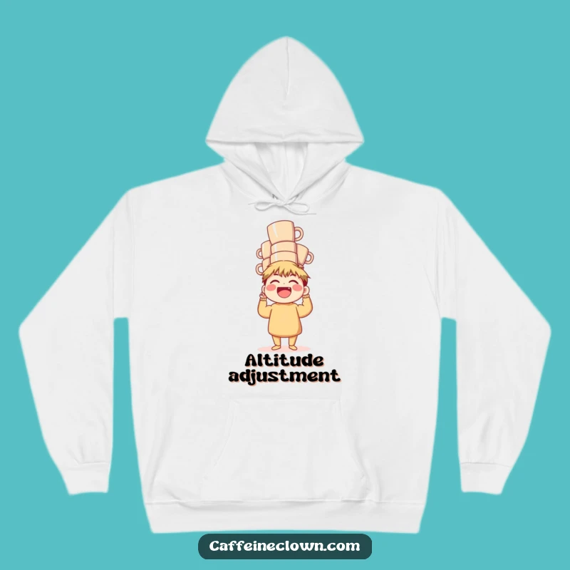 Funny Coffee Stack Hoodie: Cozy Laughter and Mug Balancer, Ultimate Funny Gift