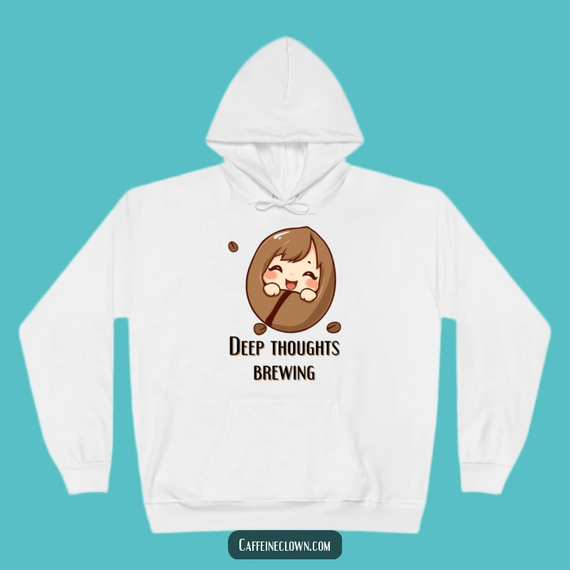 Funny Cozy Coffee Bean Hoodie: Curious Explorer, Perfect Warm Gift