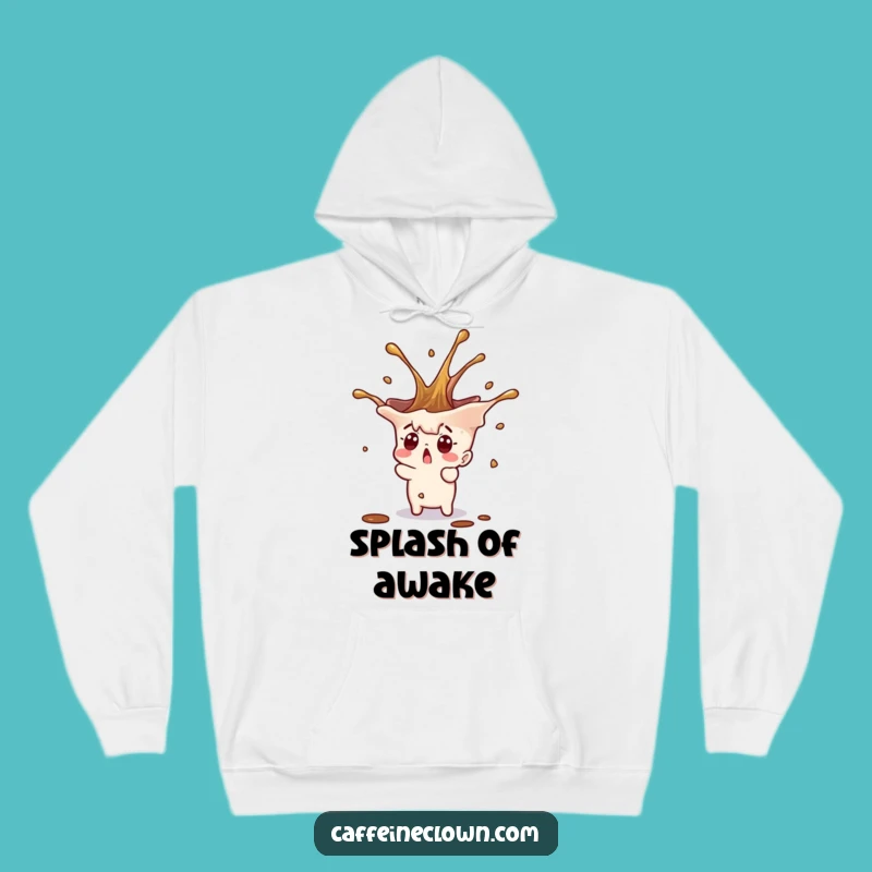Cozy Funny Coffee Splash Surprise Hoodie: Stay Warm and Shocked