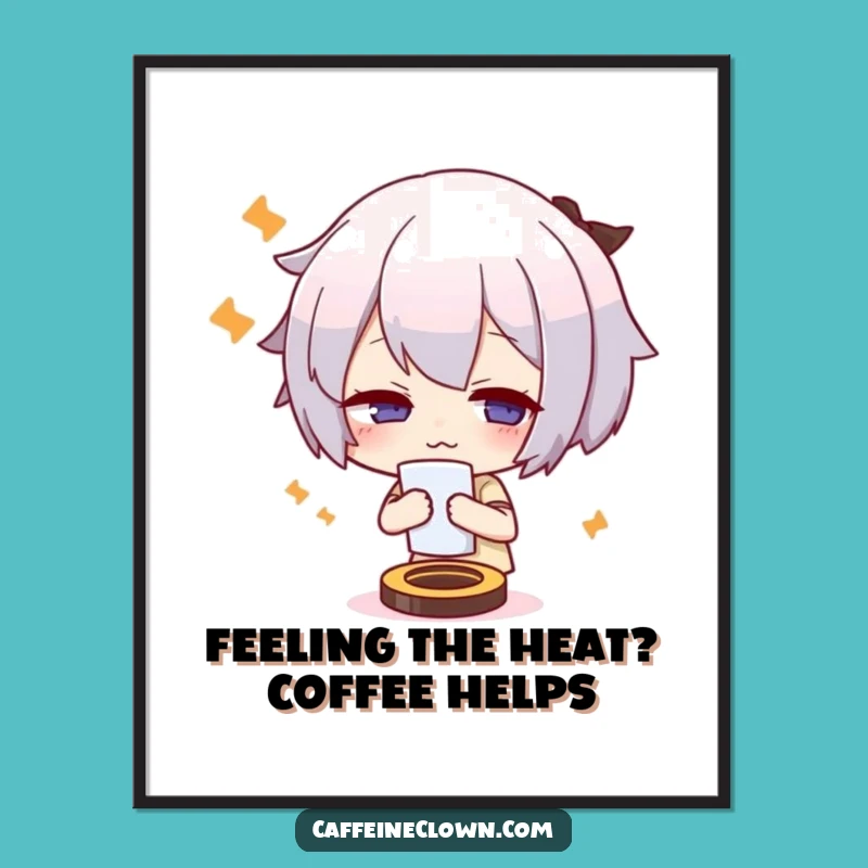 Funny Free Printable Wall Art Overheated Giraffe, Humorous Downloadable Decor Gift