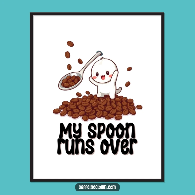 Free Printable Wall Art: Coffee Bean Catcher Whimsy Funny Downloadable Decor