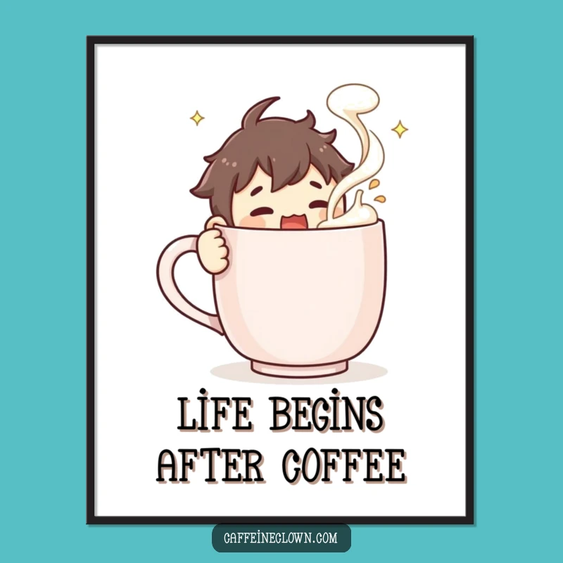 Free Printable Wall Art: Funny Coffee Character, Hilarious Downloadable Art for Home!