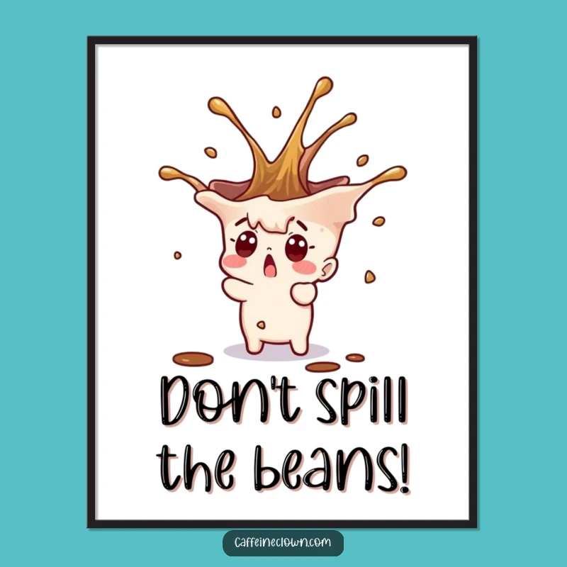 Funny Free Printable Wall Art: Coffee Splash Surprise for an Energetic, Playful Space