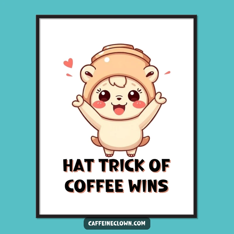 Free Printable Wall Art: Cheerful Mug Hat Creature, Downloadable Whimsical Decor