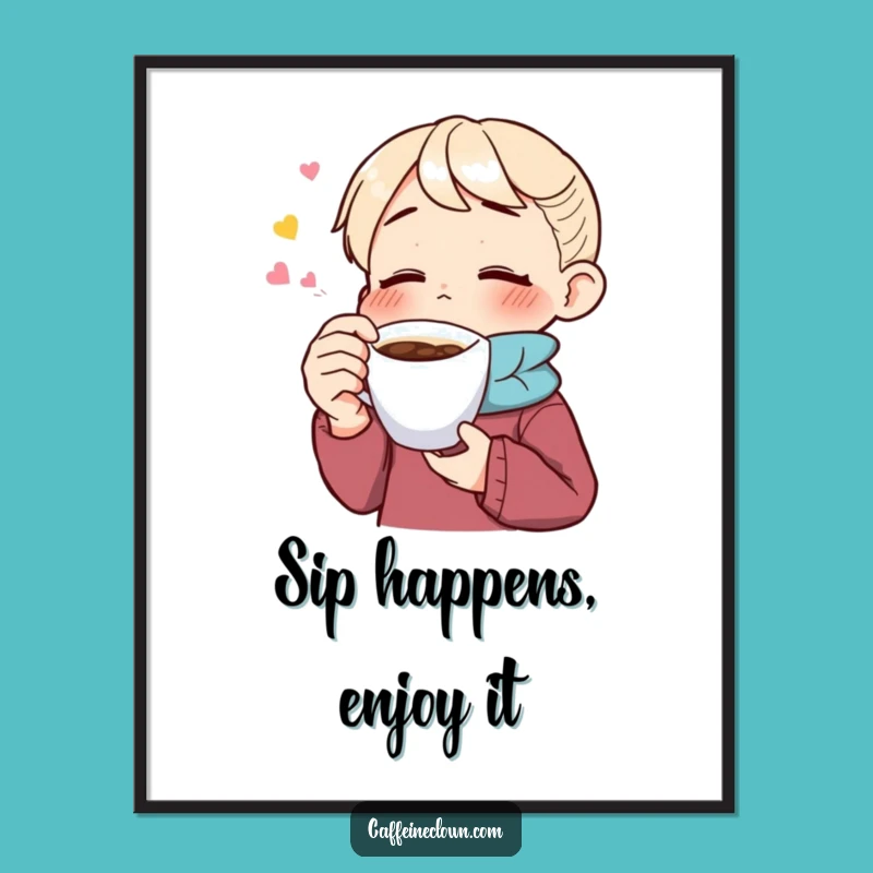 Funny Free Printable Wall Art: Coffee Bliss, Downloadable Relaxation Decor