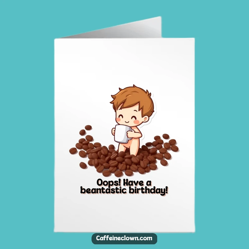 Free Printable Birthday Card: Funny Coffee Spill Greeting, Downloadable Humorous Gift for Coffee Lovers