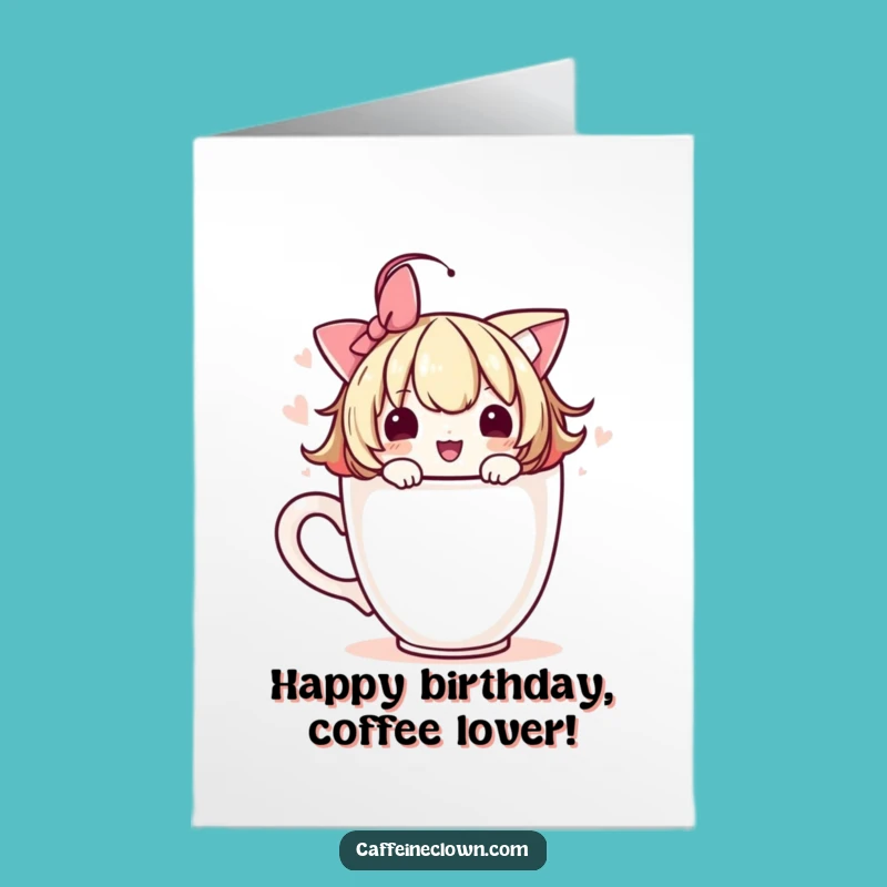 Free Printable Birthday Card: Playful Coffee Cup Decorator, Funny Gift