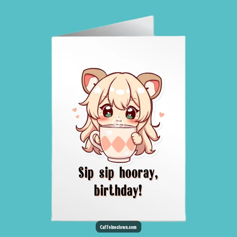 Free Printable Birthday Card: Sparkling Sipper, Funny Coffee Lover Gift