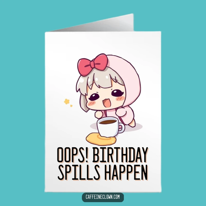 Oopsie Free Printable Birthday Card - Coffee Spill, Funny Downloadable Gift